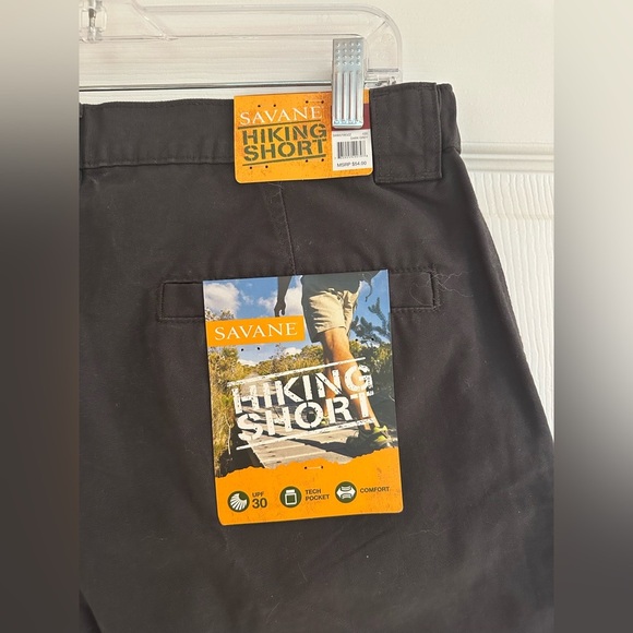 SAVANE ~ Men’s Black Cargo Utility Shorts with ample storage pockets size 34 - Picture 5 of 9